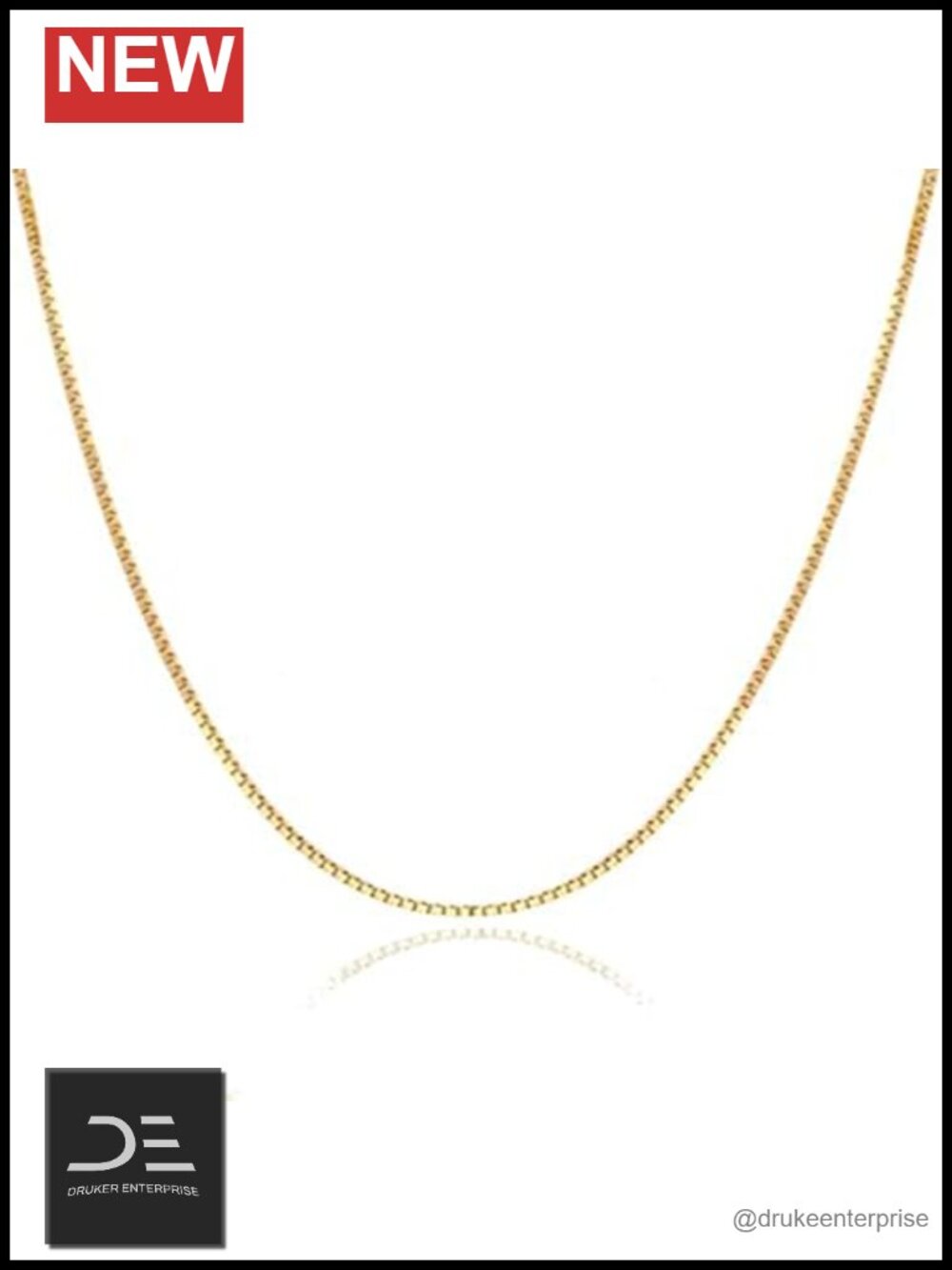 14k Solid Gold Box Chain Necklace 16-24 Inch Hypoallergenic Dainty Layering